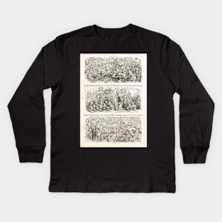 Victorian Pantomime Night By Phiz 1848 Kids Long Sleeve T-Shirt